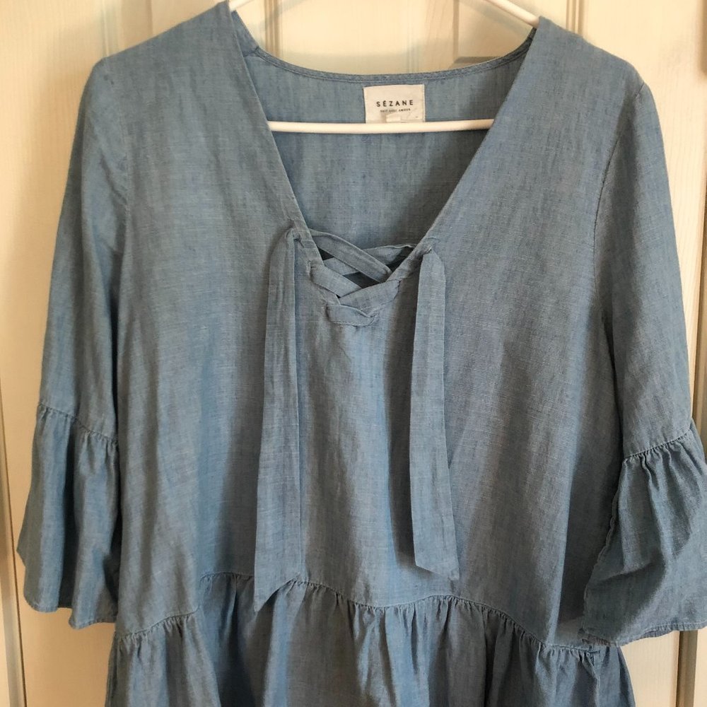 Sezane Chambray Top
